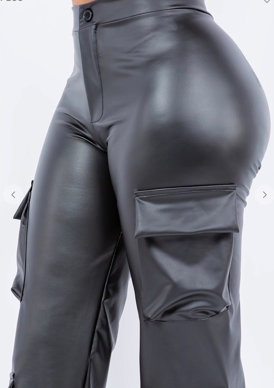 Leather Cargo Jogger