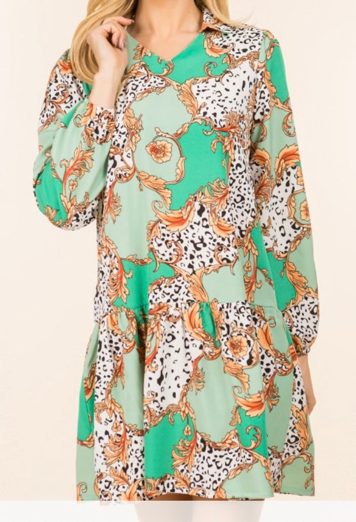 Animal Printed Mini Dress