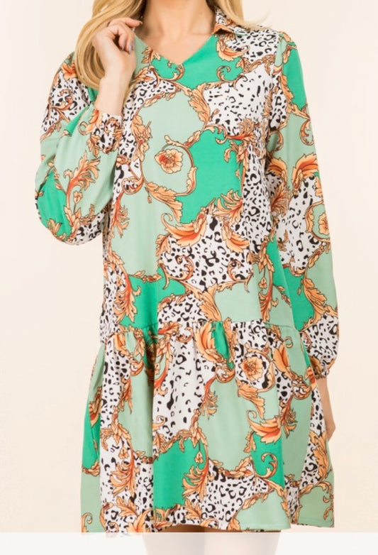 Animal Printed Mini Dress
