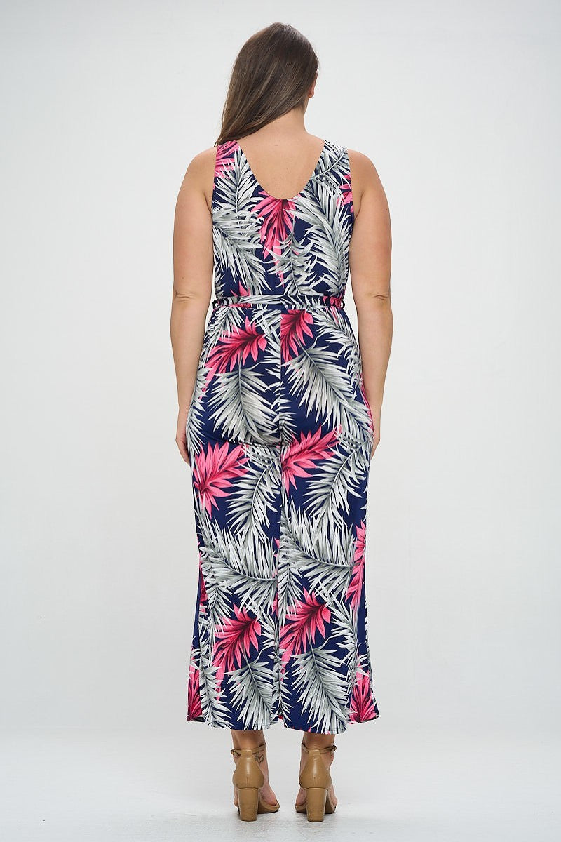 Tropical Rose Jumpsuit Plus